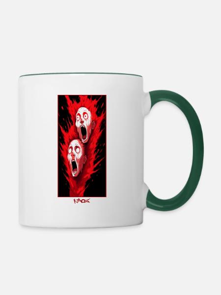 Paranoia im Gange - Tasse zweifarbig - Weiß/Dunkelgrün