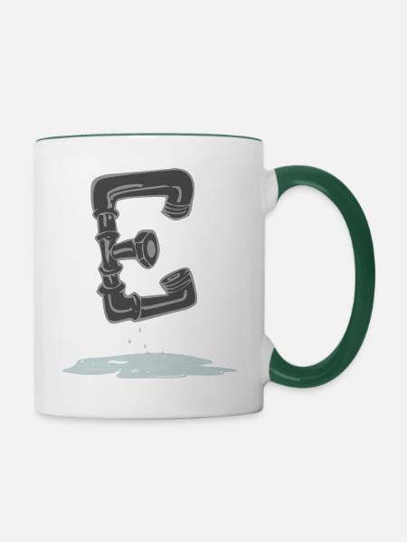 rohr e - Tasse zweifarbig - Weiß/Dunkelgrün