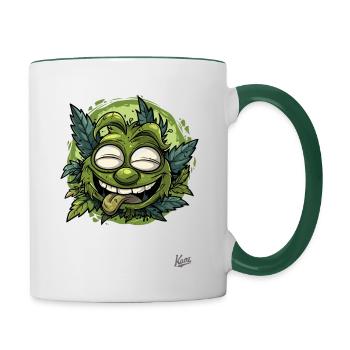 Der immer berauschte Wald-Goblin - Tasse zweifarbig - Weiß/Dunkelgrün - Rechts