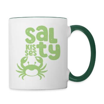 Salty Kisses – Crab Love - Contrasting Mug - white/dark green - Right