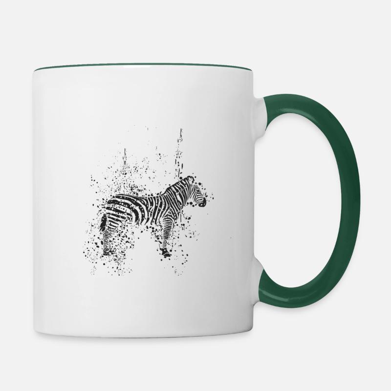 zebra - Contrasting Mug - white/dark green