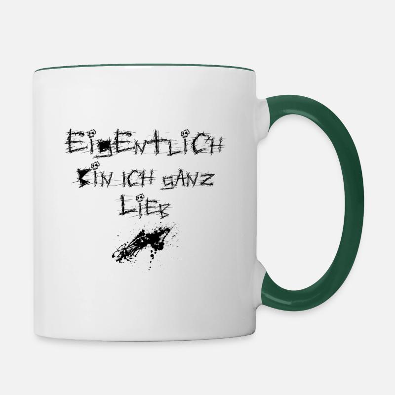 Actually I am very nice b - Contrasting Mug - white/dark green