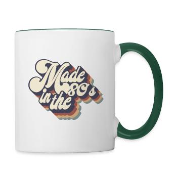 Made In The 80's Retro Funny Vintage - Contrasting Mug - white/dark green - Right
