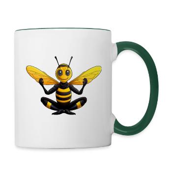 Wasp Yoga - Contrasting Mug - white/dark green - Right