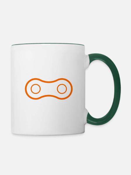 Minimal kleine Kette. - Tasse zweifarbig - Weiß/Dunkelgrün
