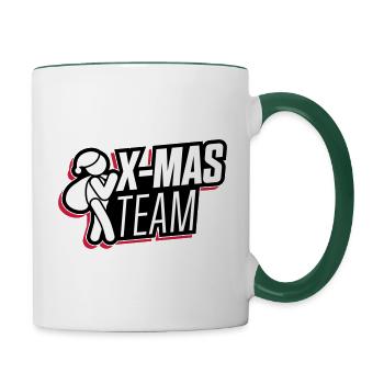 christmas xmas team christmas - Contrasting Mug - white/dark green - Right