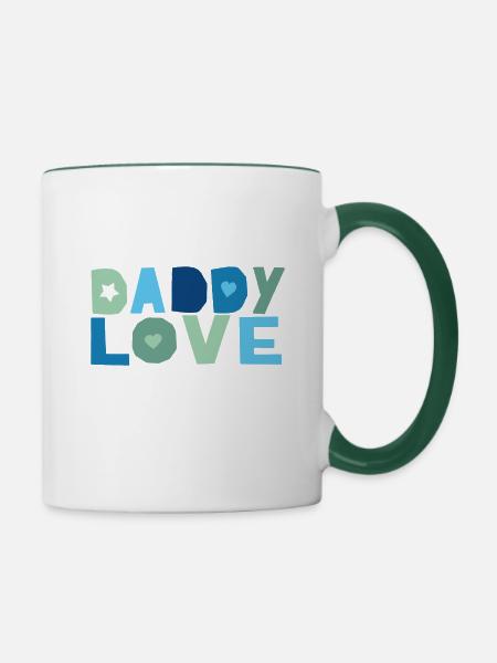 Daddy Love - Tasse zweifarbig - Weiß/Dunkelgrün