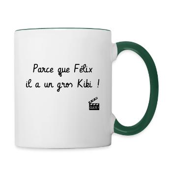 Réplique culte ! Le Père Noël est une ordure - Mug contrasté - blanc/vert foncé - Droite