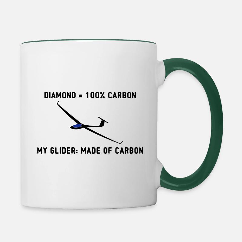 Glider glider gift slip tshirt - Contrasting Mug - white/dark green
