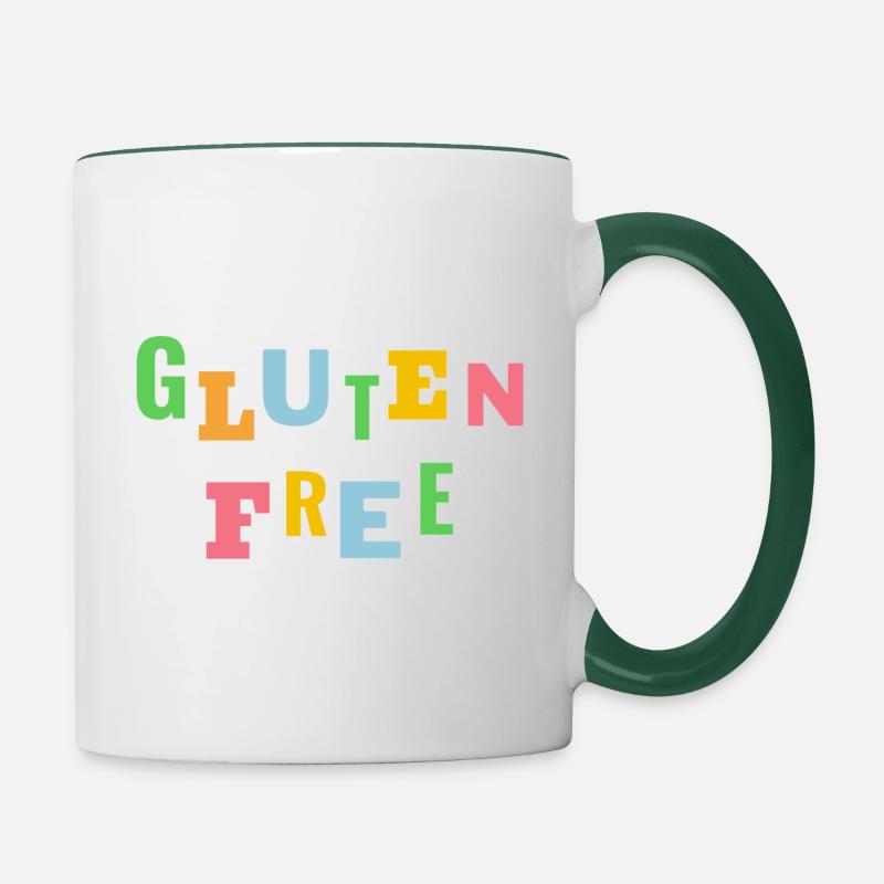 Sans gluten coloré - Mug contrasté - blanc/vert foncé