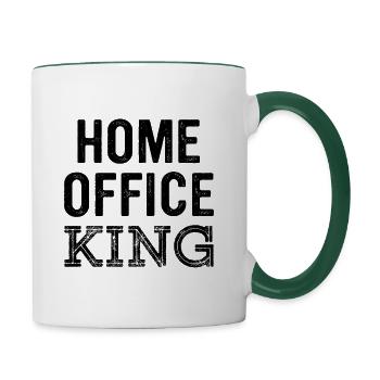 Bureau à domicile King - Mug contrasté - blanc/vert foncé - Droite