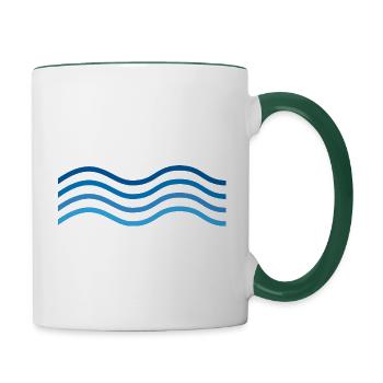 Wave water holiday - Contrasting Mug - white/dark green - Right
