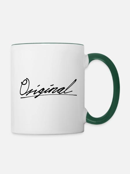 original - Tasse zweifarbig - Weiß/Dunkelgrün