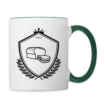 Bread coat of arms - Contrasting Mug - white/dark green - Right