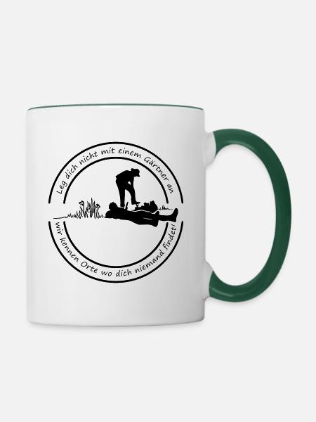 Gärtner - Tasse zweifarbig - Weiß/Dunkelgrün