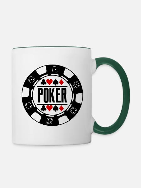 Poker - Tasse zweifarbig - Weiß/Dunkelgrün