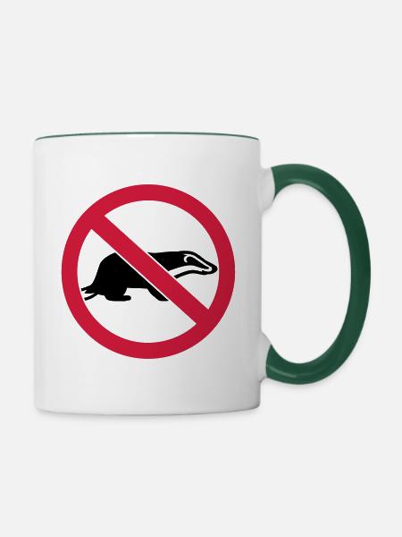 Dachs - Tasse zweifarbig - Weiß/Dunkelgrün