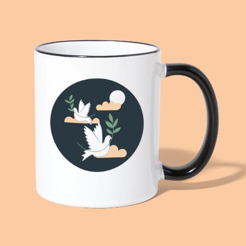 Peace Doves with Olive Branch - Contrasting Mug
