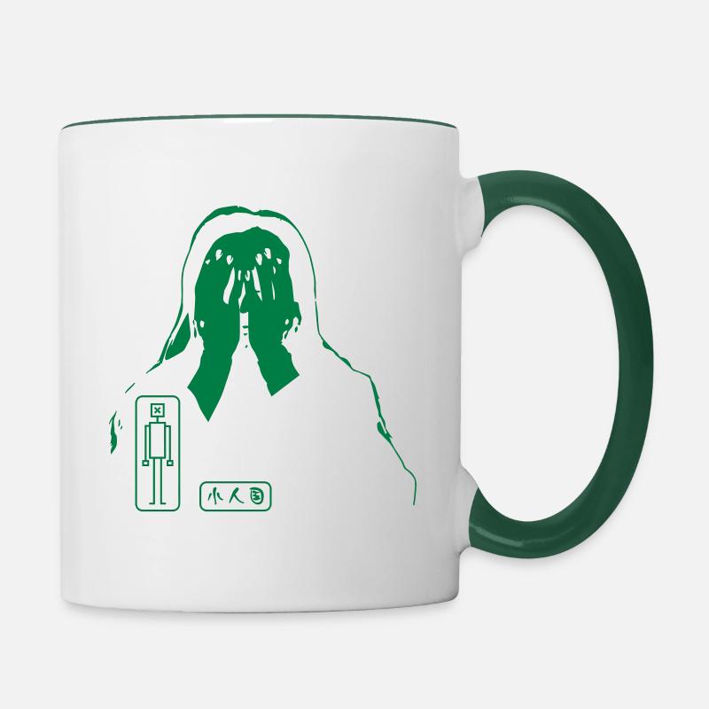 cache-cache - Mug contrasté - blanc/vert foncé