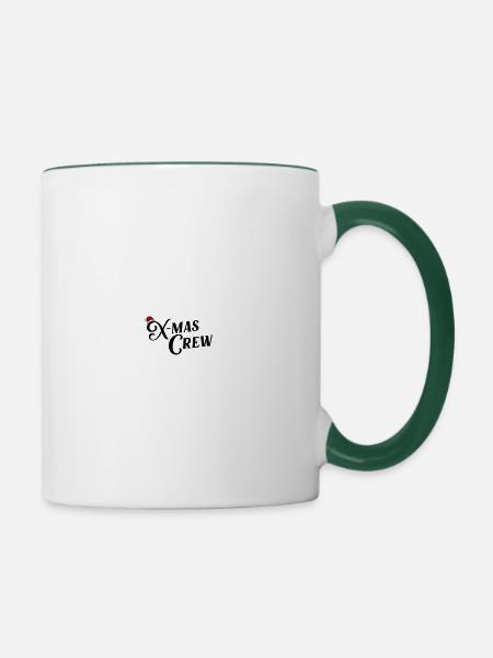 X-Mas Crew - Tasse zweifarbig - Weiß/Dunkelgrün