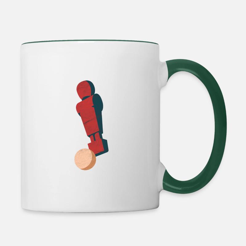 football de table - Mug contrasté - blanc/vert foncé