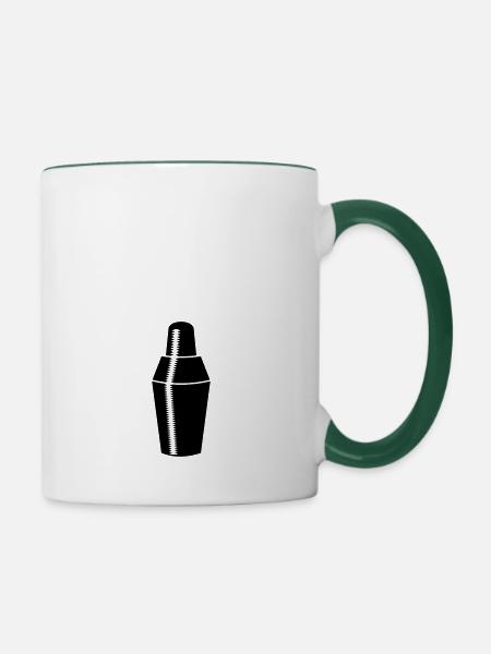 cocktail shaker (1c) - Tasse zweifarbig - Weiß/Dunkelgrün