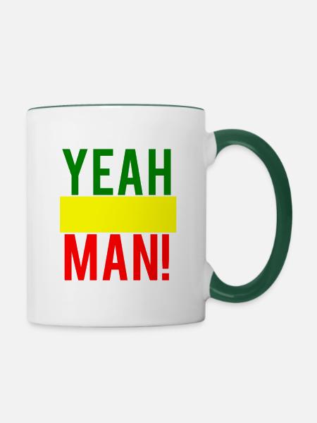 Reggae yeah Man - Tasse zweifarbig - Weiß/Dunkelgrün