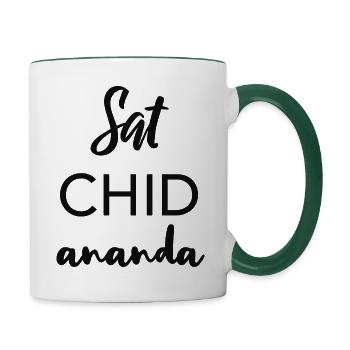 Satchidananda Yoga Joy - Mug contrasté - blanc/vert foncé - Droite