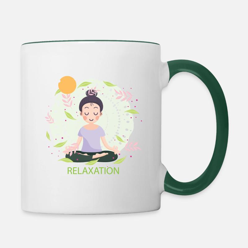 Relaxation - Contrasting Mug - white/dark green