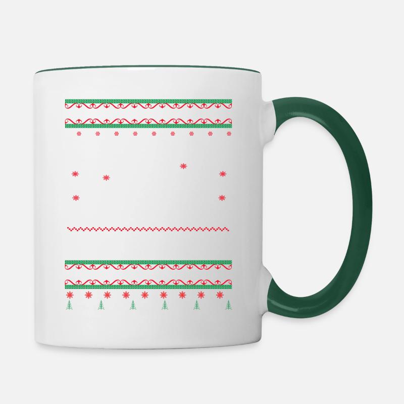 Noël Meowy - Mug contrasté - blanc/vert foncé