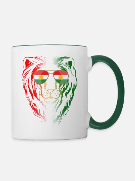 Kurdistan - Tasse zweifarbig - Weiß/Dunkelgrün