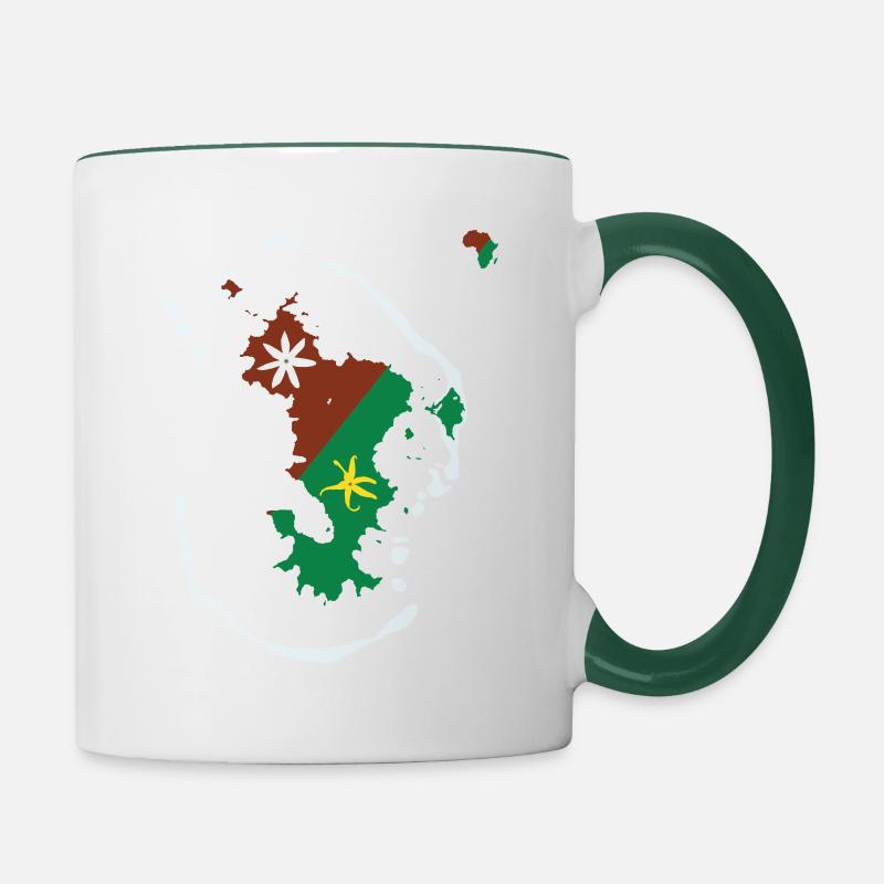 Maore (Mayotte) île d'Afrique - Mug contrasté - blanc/vert foncé