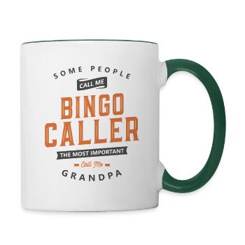 Bingo Caller Funny Job Title Profession - Contrasting Mug - white/dark green - Right