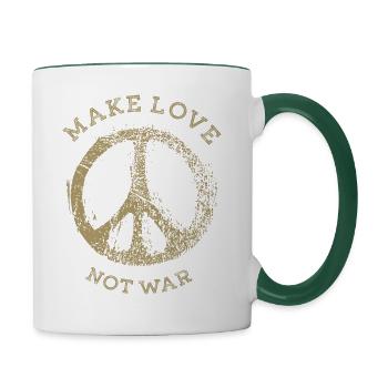Faites l’amour pas la guerre ☮️ - Mug contrasté - blanc/vert foncé - Droite