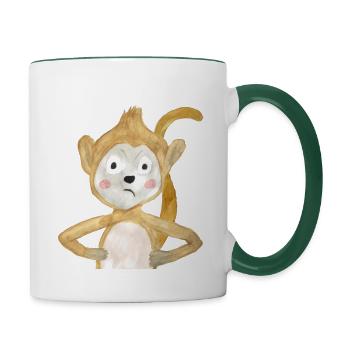 Your angry howler monkey - Contrasting Mug - white/dark green - Right
