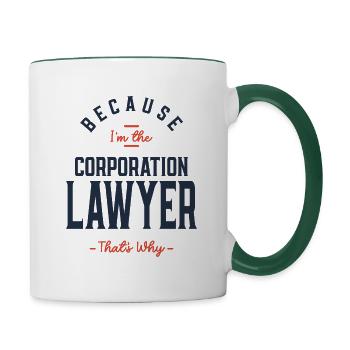 Corporation Lawyer Job Occupation - Contrasting Mug - white/dark green - Right