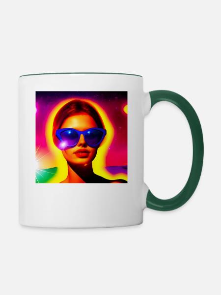 Sonnenbad auf der Venus - Tasse zweifarbig - Weiß/Dunkelgrün