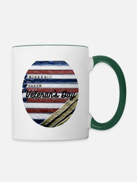 Veteranen, Veteranen, Waffenstillstand. - Tasse zweifarbig - Weiß/Dunkelgrün