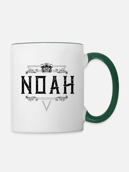 Noah Name - Tasse zweifarbig - Weiß/Dunkelgrün