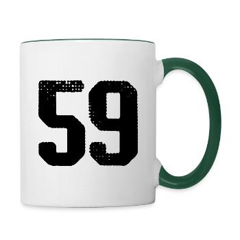 Maillot numéro 59 - Mug contrasté - blanc/vert foncé - Droite