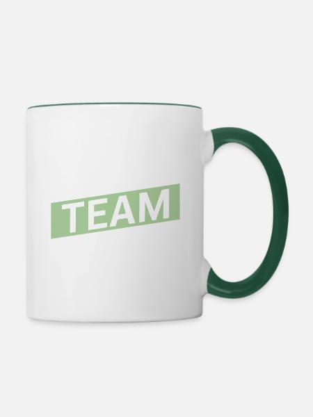 Cooking Team - Tasse zweifarbig - Weiß/Dunkelgrün
