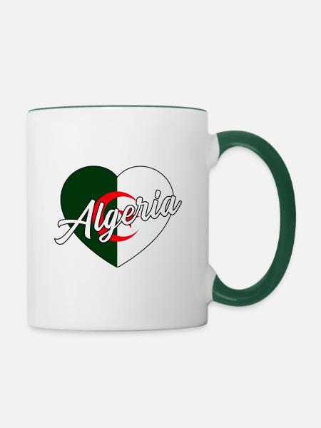 Algerien - Tasse zweifarbig - Weiß/Dunkelgrün