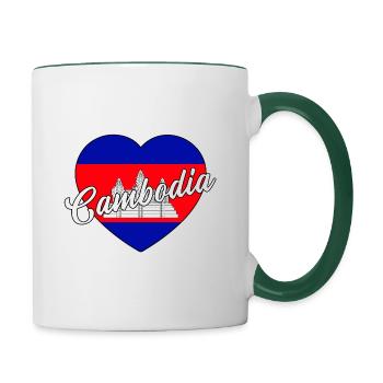 Kambodscha - Tasse zweifarbig - Weiß/Dunkelgrün - Rechts