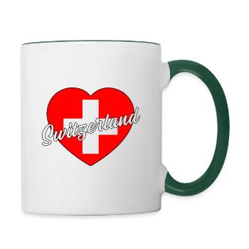 Suisse - Mug contrasté - blanc/vert foncé - Droite