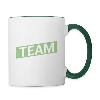 Équipe de kickboxing - Mug contrasté - blanc/vert foncé - Droite
