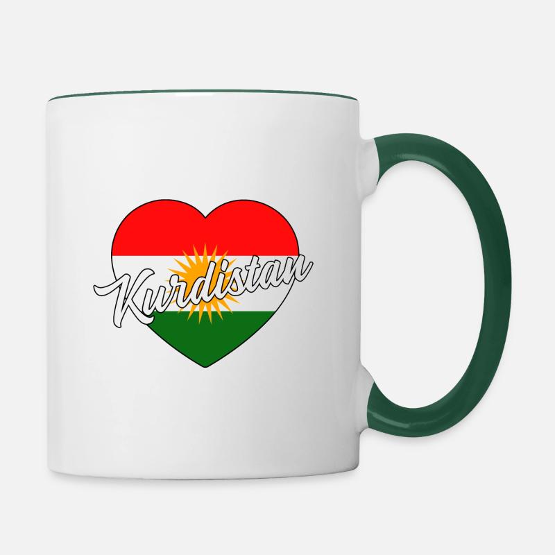 Kurdistan - Tasse zweifarbig - Weiß/Dunkelgrün