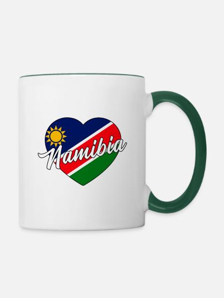 Namibia - Tasse zweifarbig - Weiß/Dunkelgrün