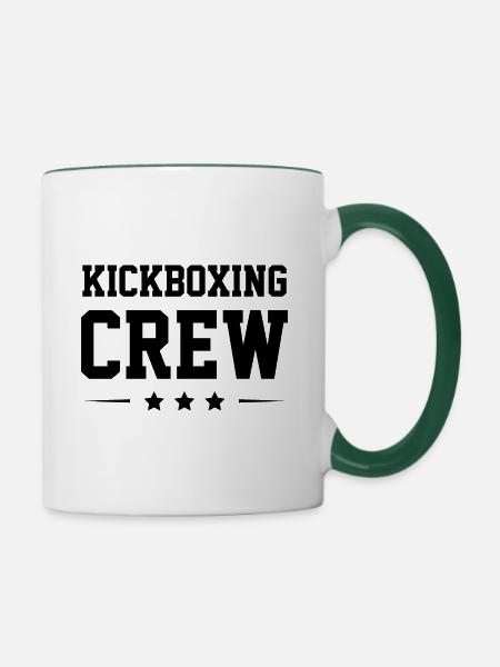 Kickboxing Crew - Tasse zweifarbig - Weiß/Dunkelgrün