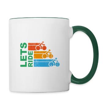 Lets Ride Cycling - Contrasting Mug - white/dark green - Right