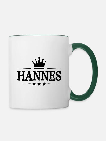 Hannes - Tasse zweifarbig - Weiß/Dunkelgrün